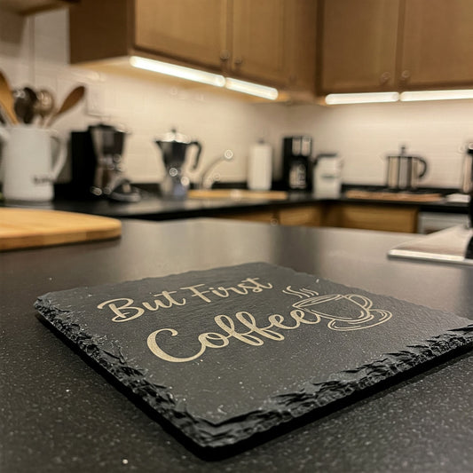 Black Slate Coasters - Personalized Engraved