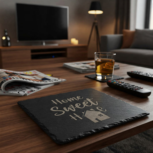 Black Slate Coasters - Personalized Engraved